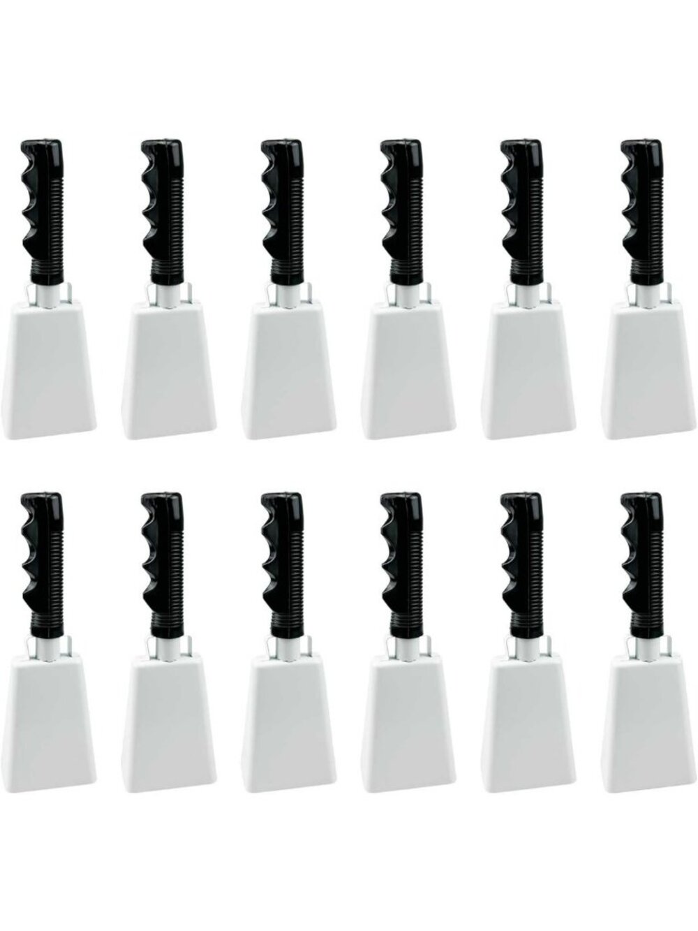 12-Pack Loud Metal Cow Bells for Cheering, DIY Paintable Party Favors, Sports